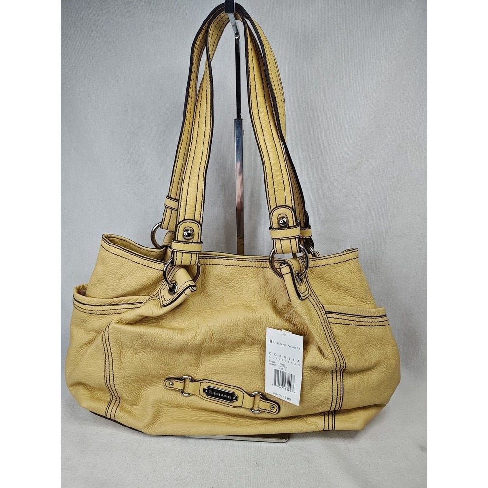 Etienne Aigner Yellow Leather Shoulder Bag